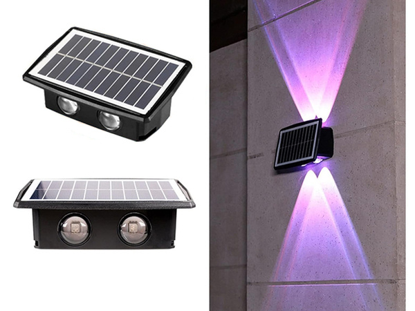 Solar led façade lamp with dusk sensor wall-mounted wall lamp