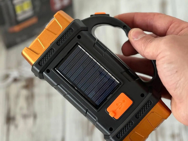 Solar torch portable rechargeable led cob powerbank floodlight