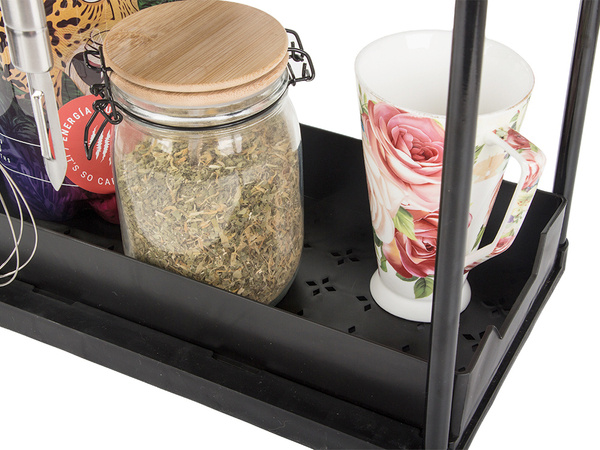 Spice rack pull-out shelf kitchen organiser countertop shelf standing