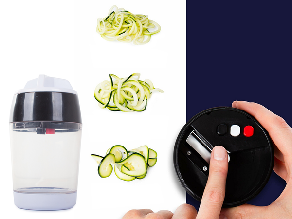 Spiral sharpener vegetable shredder container