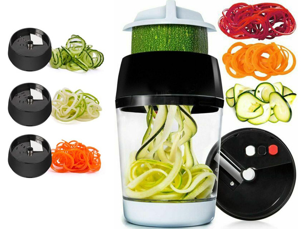 Spiral sharpener vegetable shredder container