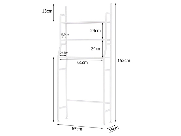 Standing shelf over washing machine laundry rack bathroom cabinet 3 shelves