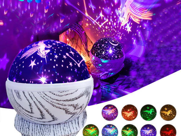 Star led rotating night light projector