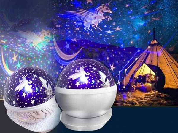 Star led rotating night light projector