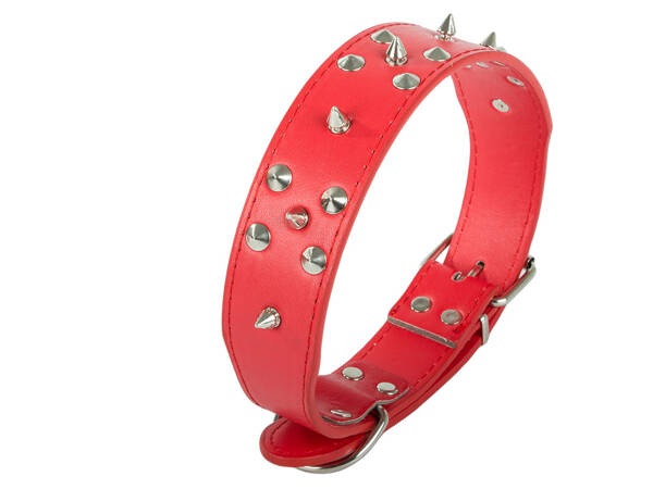 Studded dog collar eco leather adjustable xl