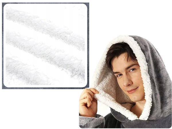 Sweatshirt warm oversize blanket xxl 2in1 thick fur soft hooded dressing gown