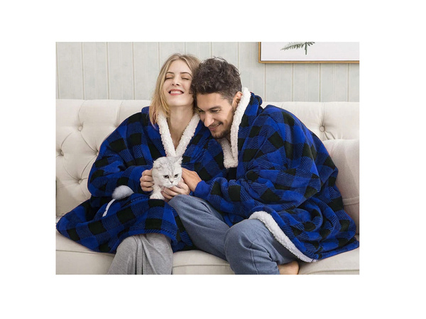 Sweatshirt warm oversize blanket xxl 2in1 thick fur soft hooded dressing gown