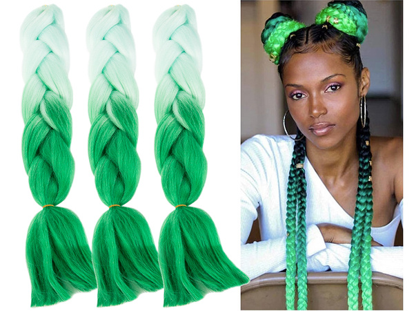 Synthetic hair for colour ombre braids