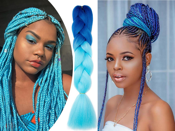 Synthetic hair for colour ombre braids