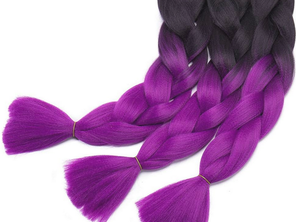Synthetic hair for colour ombre braids