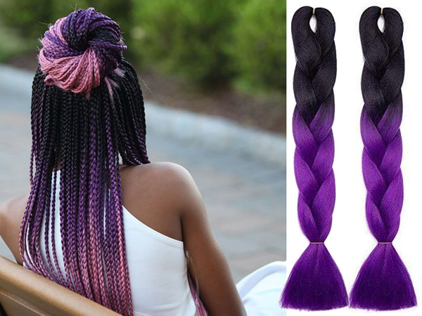 Synthetic hair for colour ombre braids