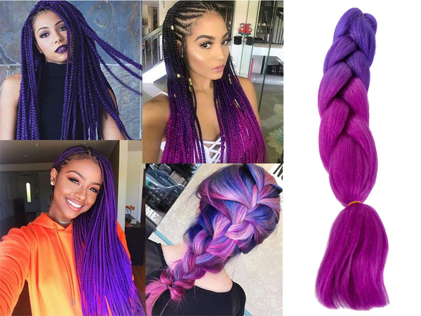 Synthetic hair for colour ombre braids