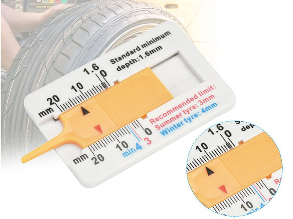 Tester tyre wear indicator tread depth gauge