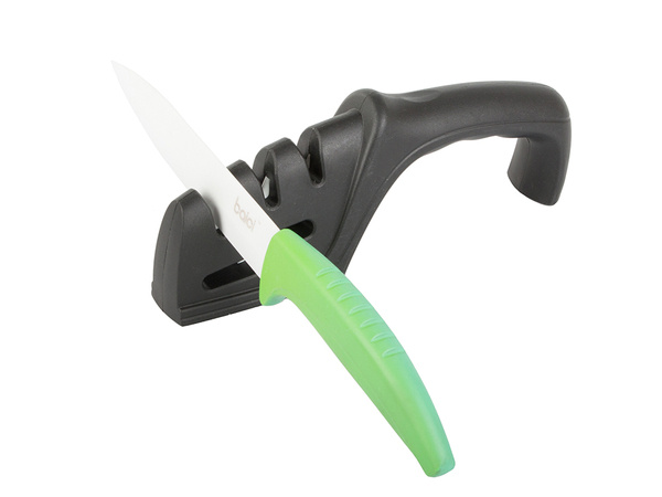 Three-phase kitchen knife sharpener