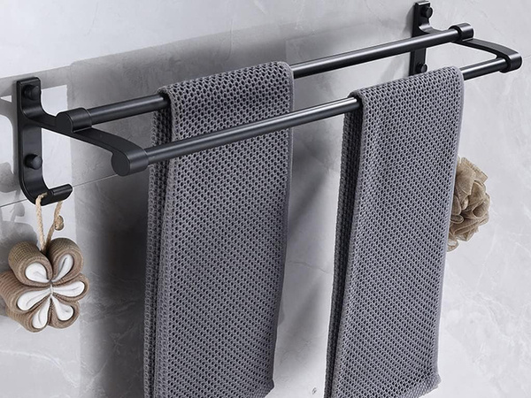 Towel rail bathroom towel holder double wall hook dryer