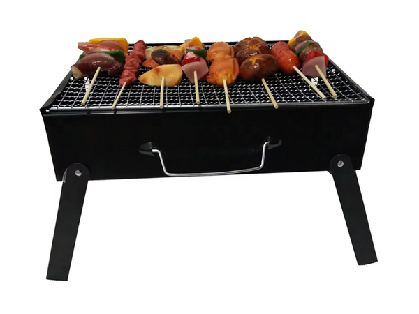 Travel grill portable folding case charcoal camping bbq