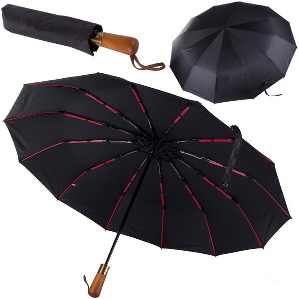 Umbrella folding umbrella automatic black unisex elegant large decent