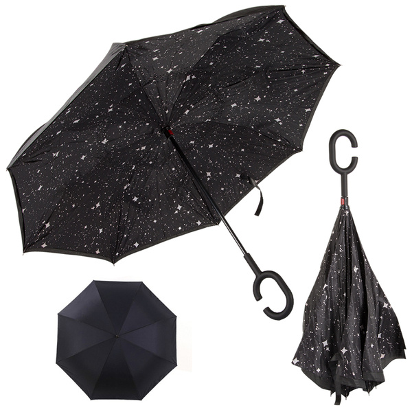 Umbrella inverted folding umbrella inverted strong wires solid standing