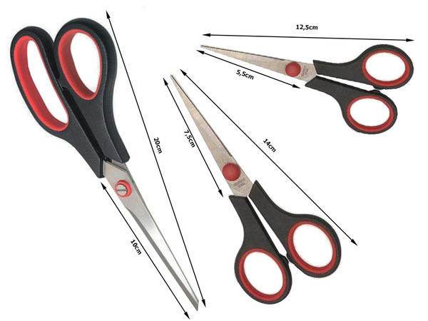 Universal office scissors 3 piece set sharp