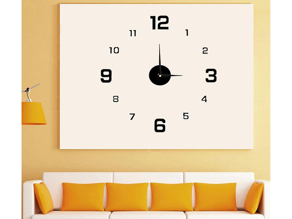 Wall clock 3d sticker wall clock xxl large 130 cm sticker quiet