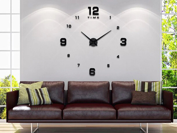 Wall clock 3d sticker wall clock xxl large 130 cm sticker quiet