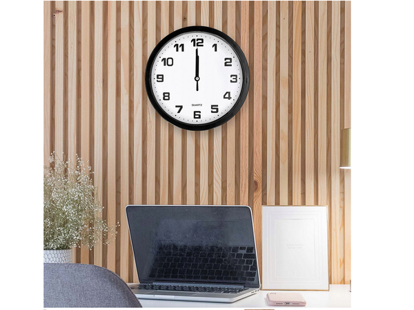 Wall clock large non-touching quiet 20 cm round second hand