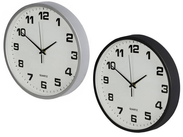 Wall clock large non-touching silent 25 cm round second hand