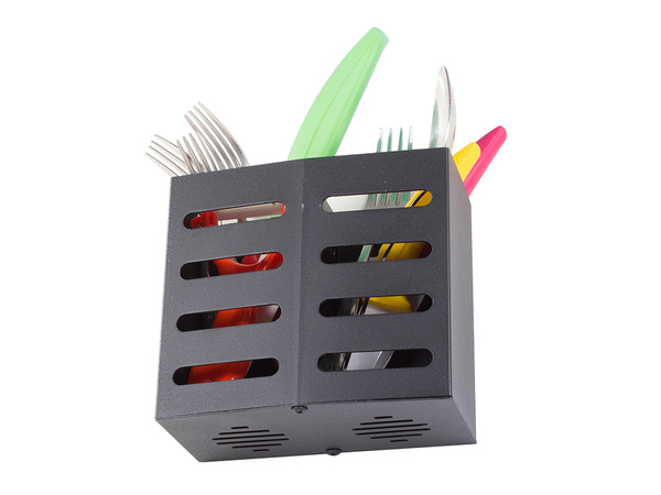 Wall-mounted cutlery organiser drainer