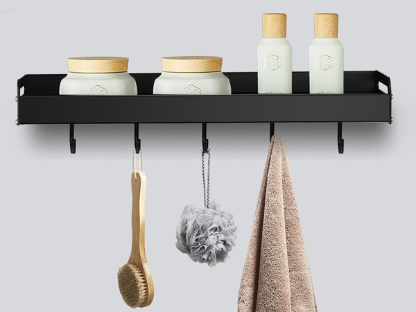 Wall-mounted kitchen shelf for spices