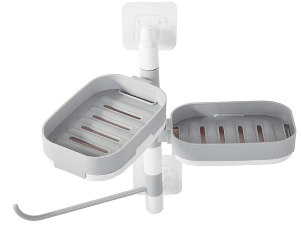 Wall-mounted soap dish towel rail with suction cups