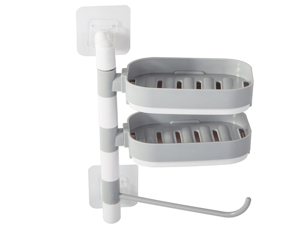 Wall-mounted soap dish towel rail with suction cups