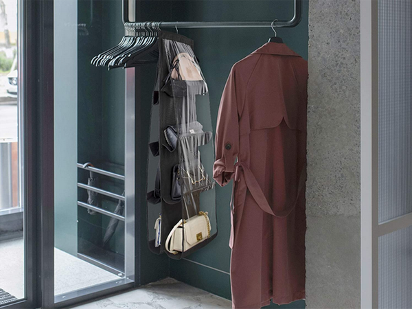 Wardrobe organiser for handbags hanger