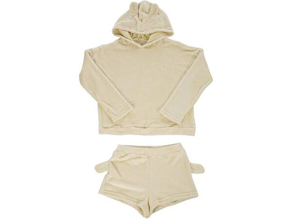 Warm women's pyjamas two-piece with hood soft plush short xl