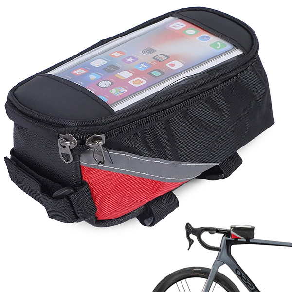 Waterproof bicycle bag pannier phone holder pouch case