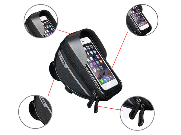 Waterproof bicycle pannier for phone bag holder