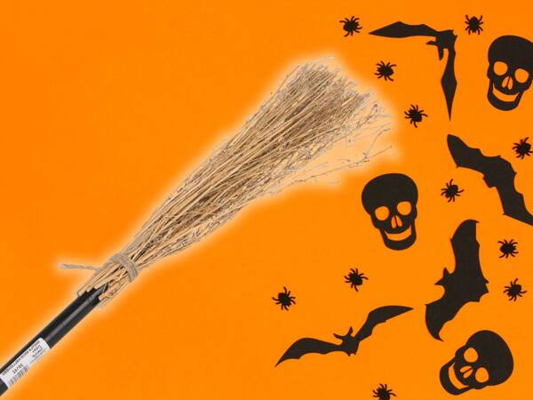 Witches broom witches witch baba yaga black 90cm for halloween and christmas xxl