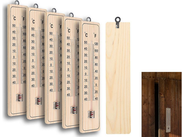 Wooden house thermometer outdoor indoor