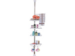 Bathroom corner shelf bath shower telescopic white shelf 4 levels