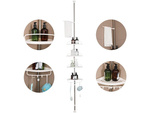 Bathroom corner shelf bath shower telescopic white shelf 4 levels