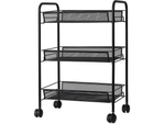 Bathroom shelf kitchen cabinet on wheels metal rack three levels 3