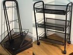 Bathroom shelf kitchen cabinet on wheels metal rack three levels 3