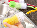 Bottle brush glass cleaner sponge