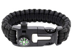 Bracelet survival wristband 5in1 compass flint rope blade paracord rope
