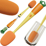 Brush sponge for washing bottles glasses jars long washer with sponge