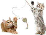 Cat toy fishing rod ball rattle play toy