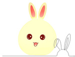 Children's led night light rabbit touch rgb