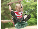 Children's round disc garden swing rope strong