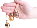 Christmas tree baubles 30pcs golden brilliant blinger matte