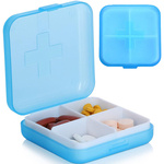 Container medicine box supplements tablets travel 4 compartments