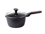 Deep pot with lid induction gas non stick coating 3l